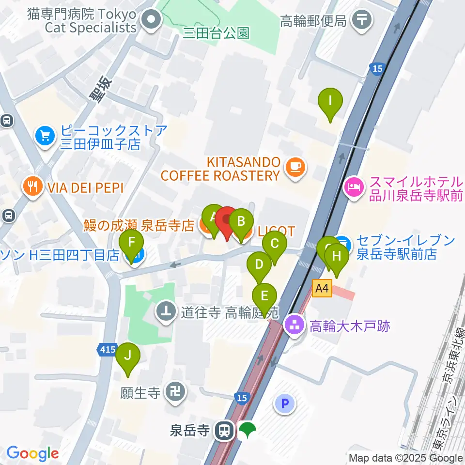 サンピアノ音楽教室周辺のファミレス・ファーストフード一覧地図