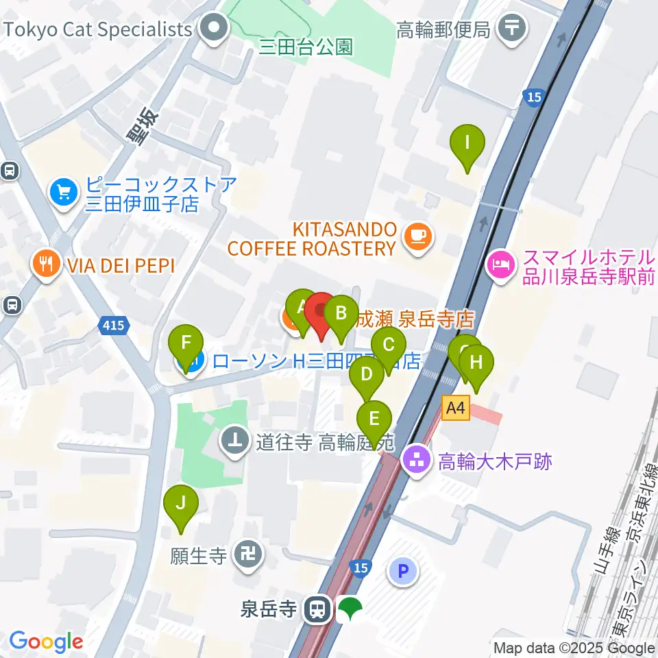 サンピアノ音楽教室周辺のファミレス・ファーストフード一覧地図