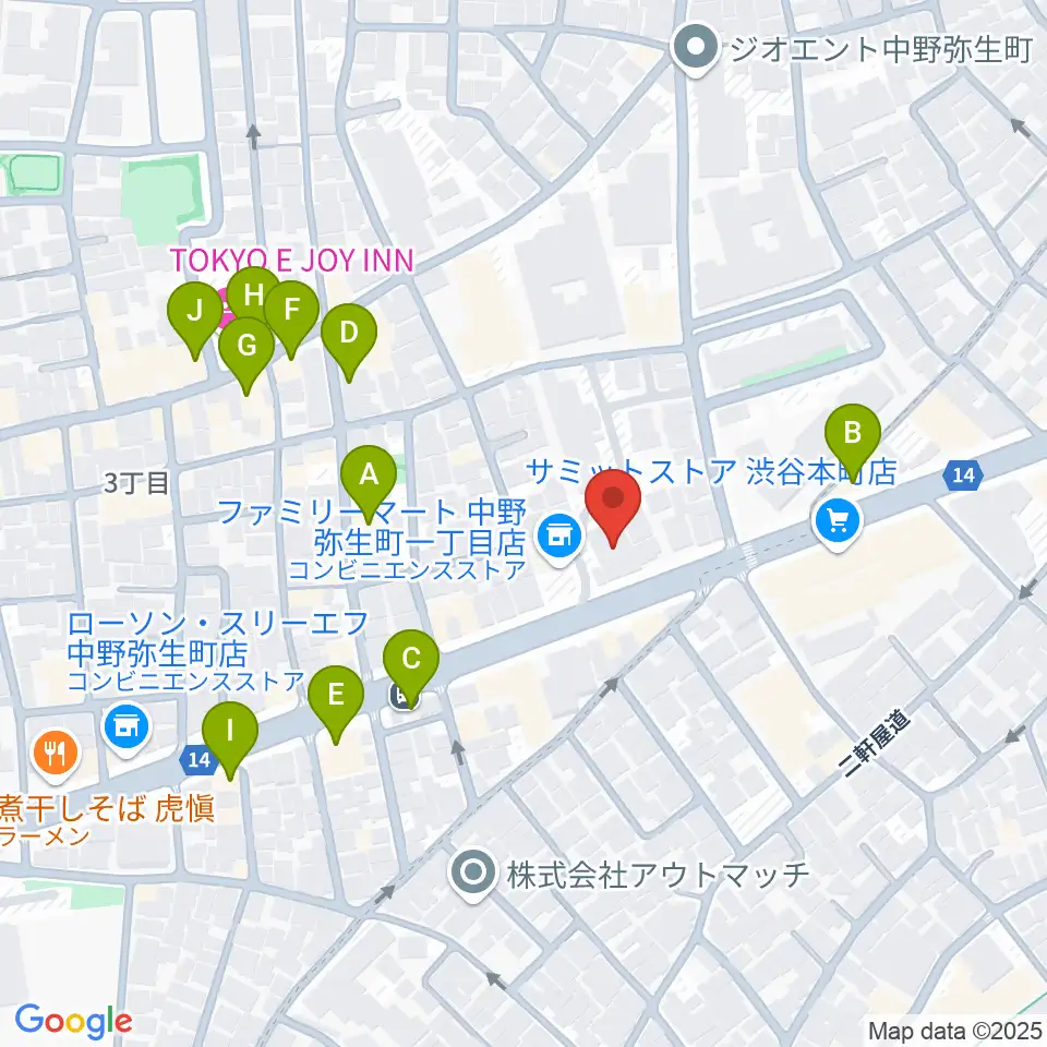 専門学校東京アナウンス学院周辺のファミレス・ファーストフード一覧地図
