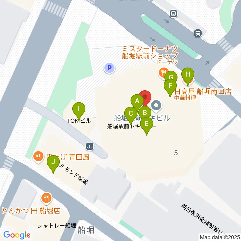 ヤマノミュージックセンター船堀周辺のファミレス・ファーストフード一覧地図