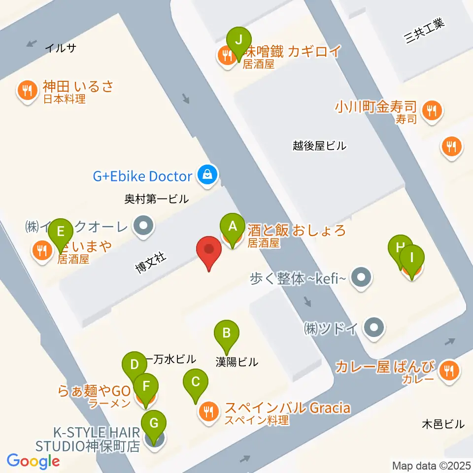 音楽教室ポレット周辺のファミレス・ファーストフード一覧地図