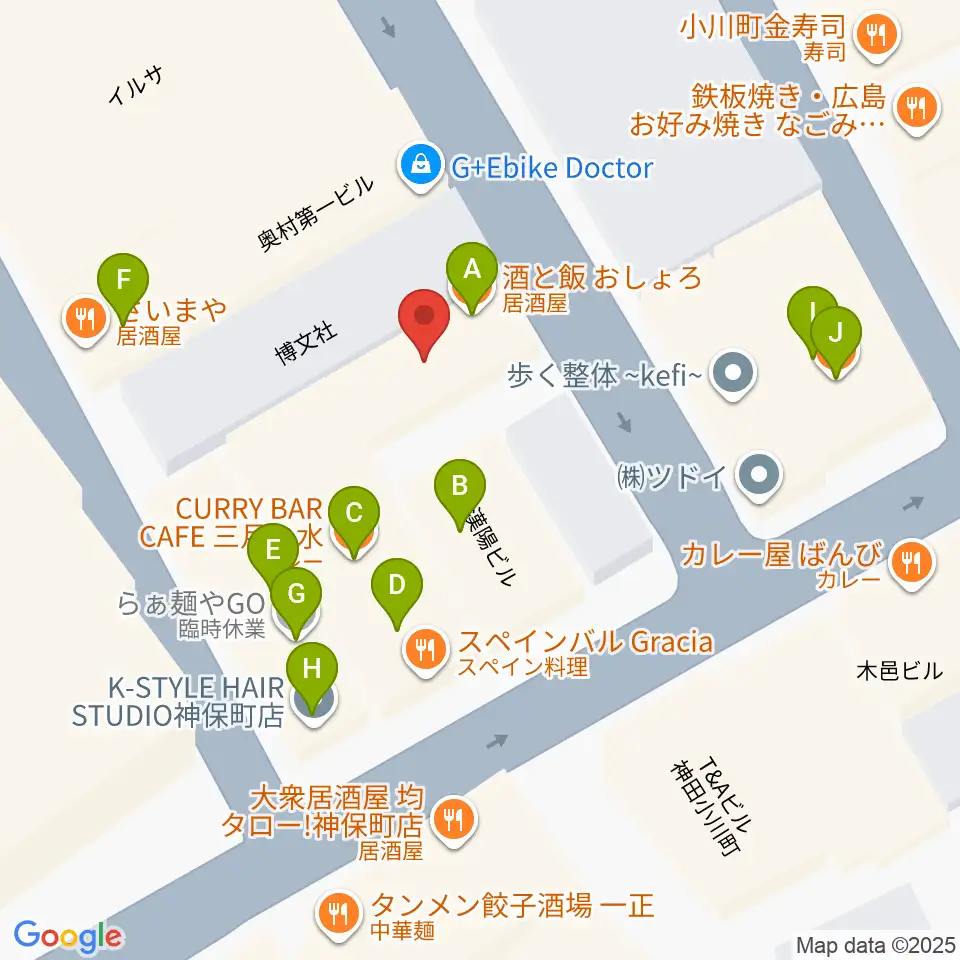 音楽教室ポレット周辺のファミレス・ファーストフード一覧地図