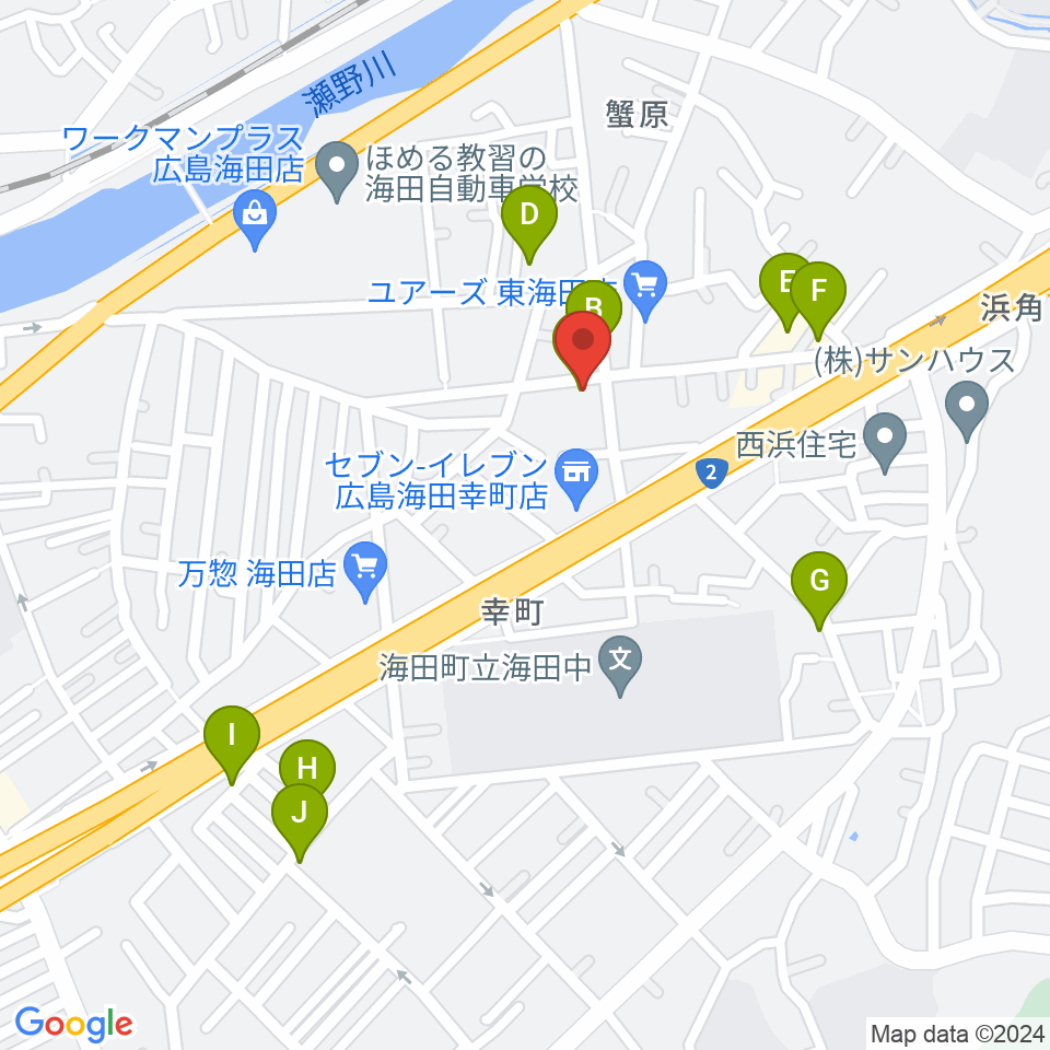 アトリエB周辺のファミレス・ファーストフード一覧地図