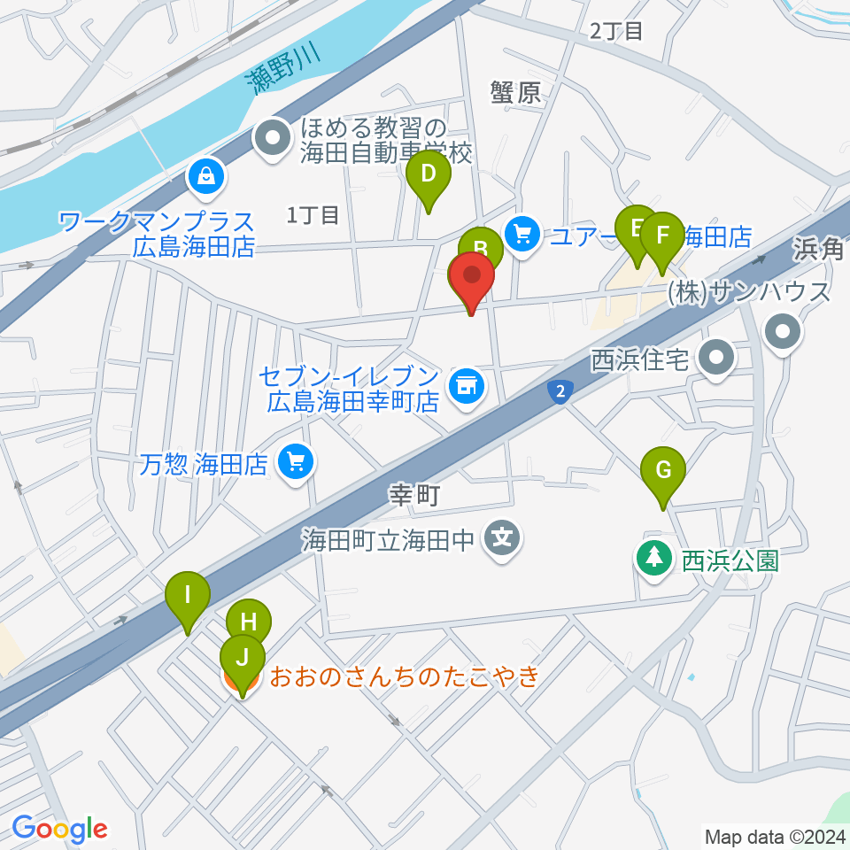 アトリエB周辺のファミレス・ファーストフード一覧地図