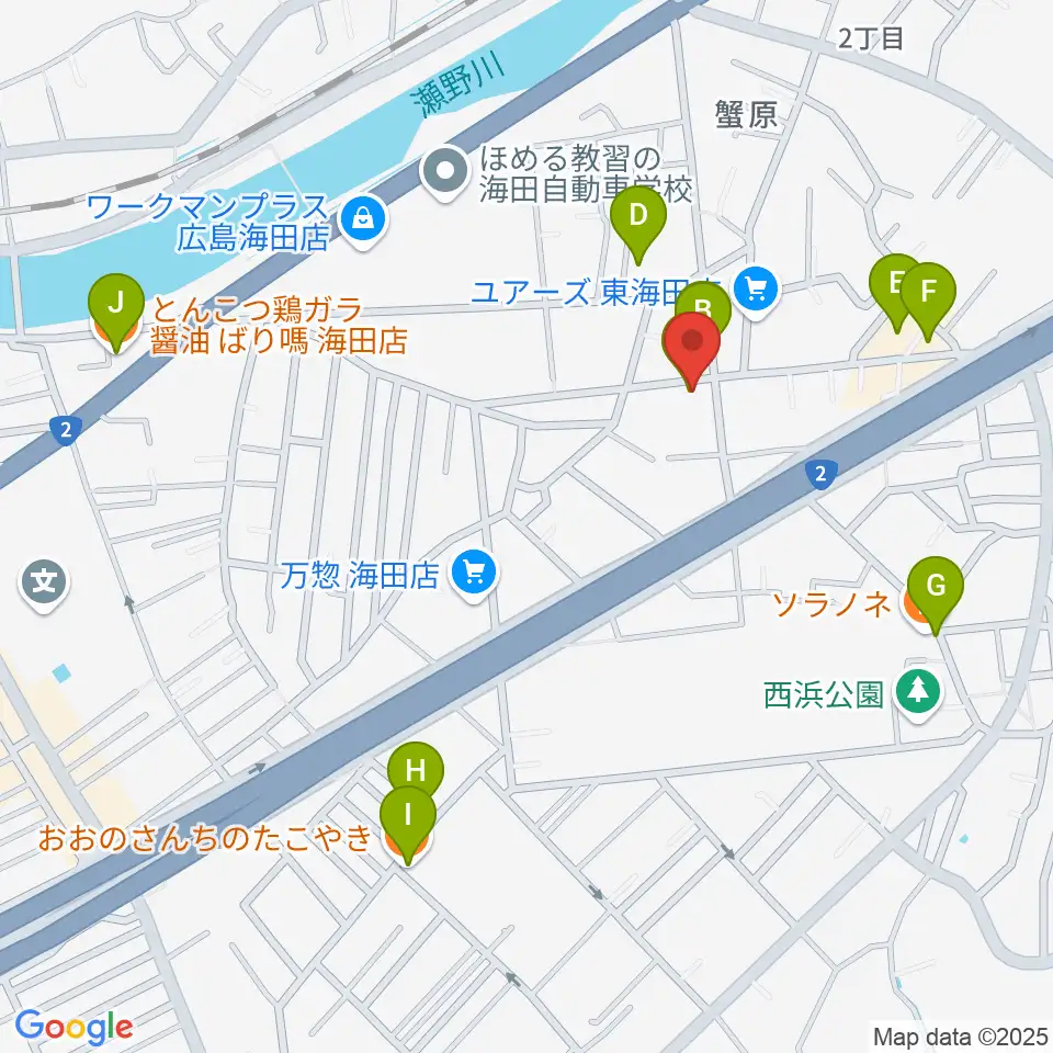 アトリエB周辺のファミレス・ファーストフード一覧地図