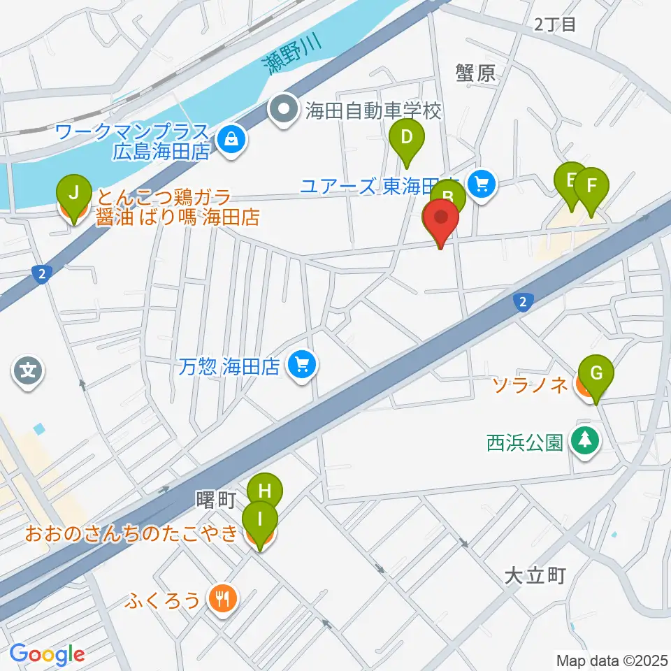 アトリエB周辺のファミレス・ファーストフード一覧地図