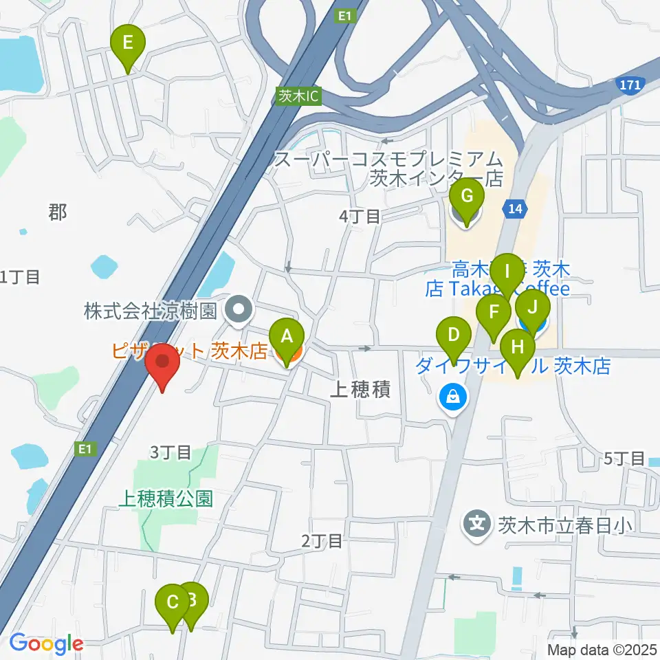 クレール音楽教室周辺のファミレス・ファーストフード一覧地図