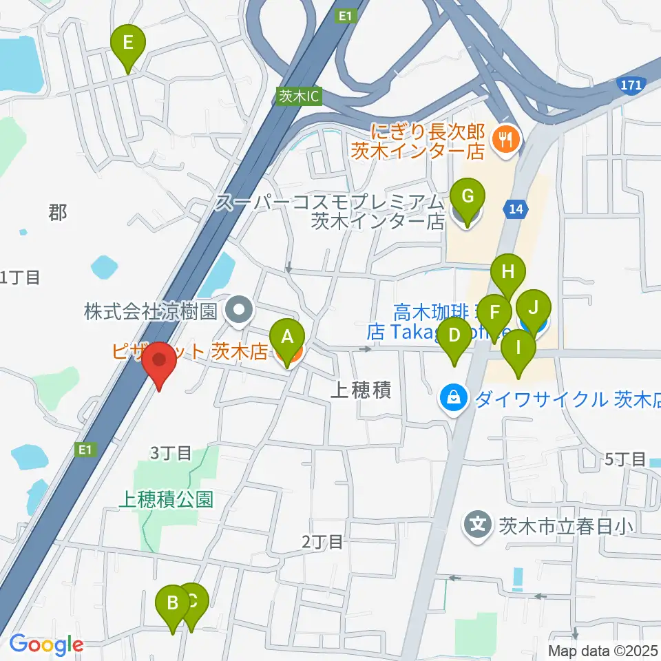クレール音楽教室周辺のファミレス・ファーストフード一覧地図