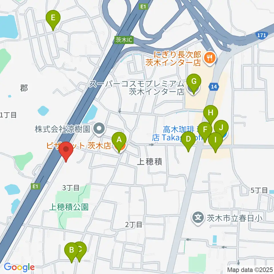 クレール音楽教室周辺のファミレス・ファーストフード一覧地図