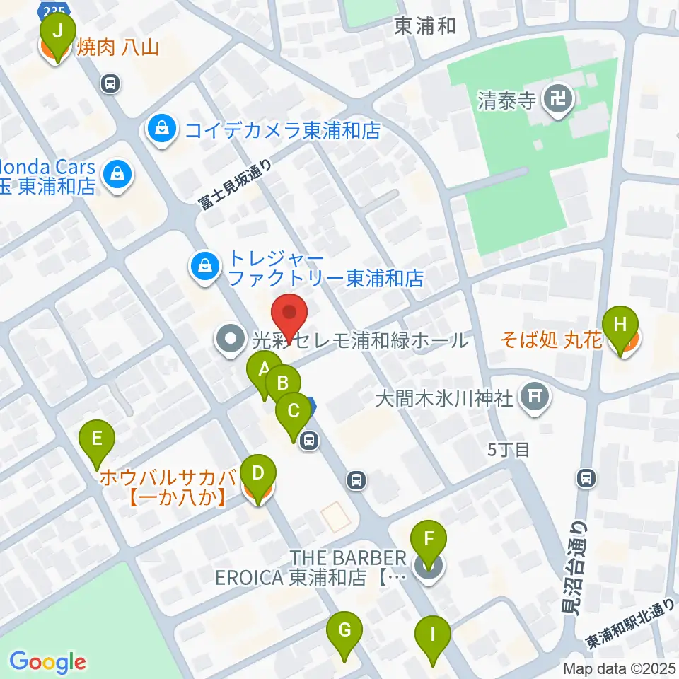 音楽教室Tutti Music周辺のファミレス・ファーストフード一覧地図