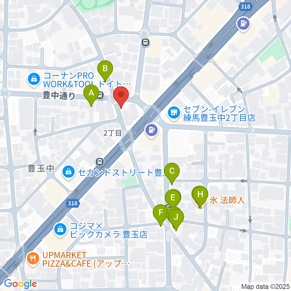 Music Studio M周辺のファミレス・ファーストフード一覧地図