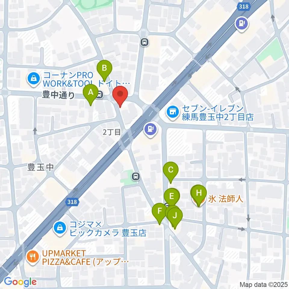 Music Studio M周辺のファミレス・ファーストフード一覧地図