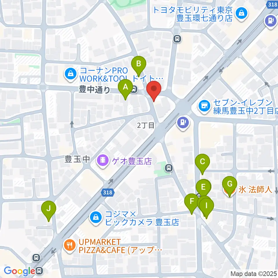 Music Studio M周辺のファミレス・ファーストフード一覧地図