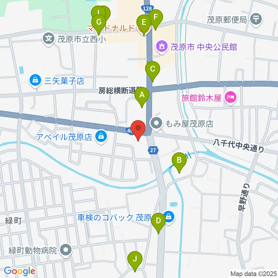 ラ・フィエスタ周辺のファミレス・ファーストフード一覧地図