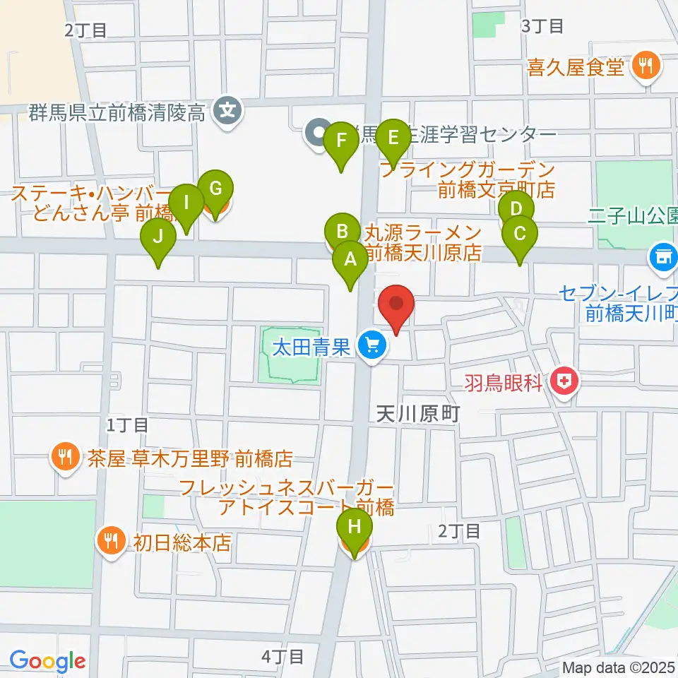バップ・ジャズ・スクール周辺のファミレス・ファーストフード一覧地図