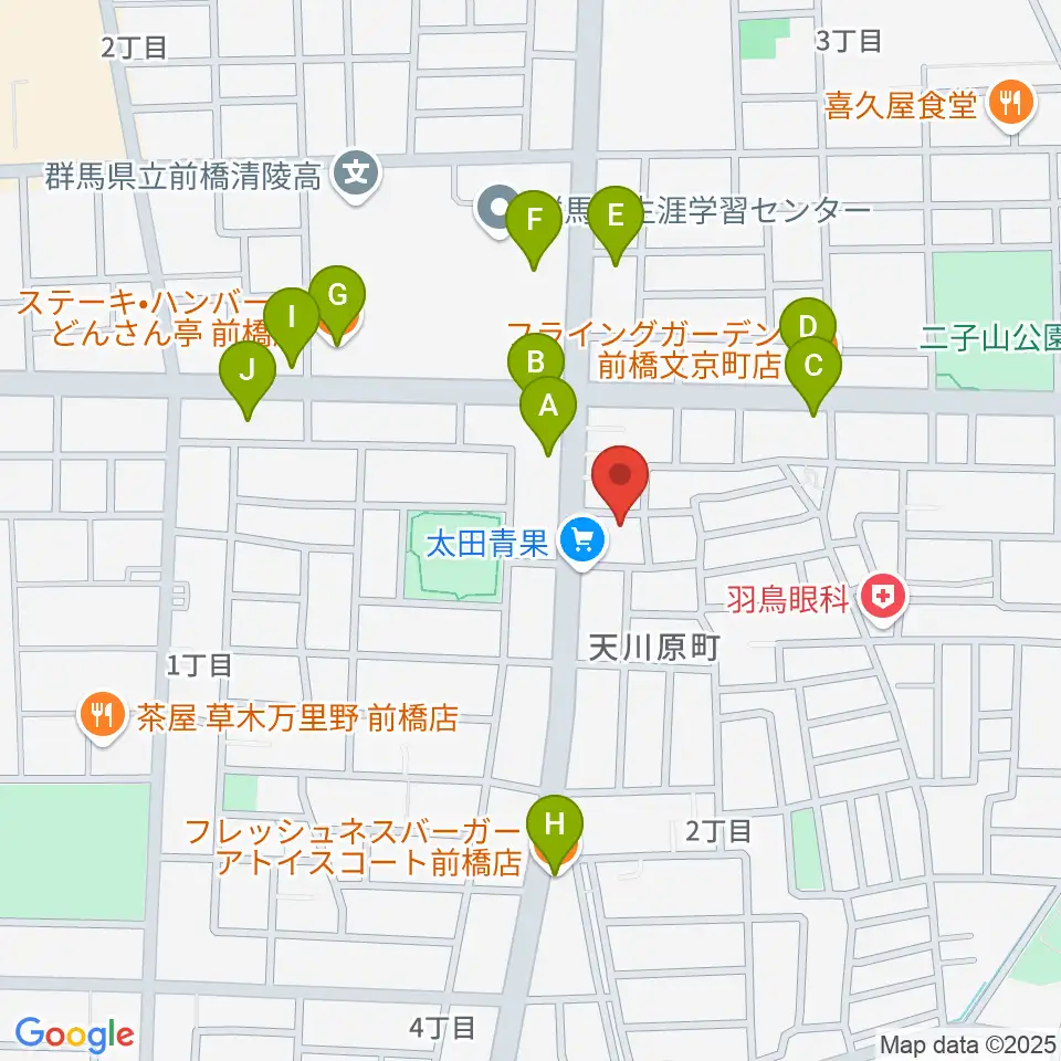 バップ・ジャズ・スクール周辺のファミレス・ファーストフード一覧地図