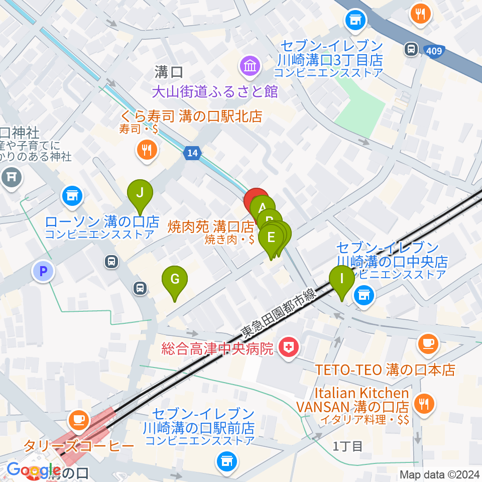 928ギター教室周辺のファミレス・ファーストフード一覧地図