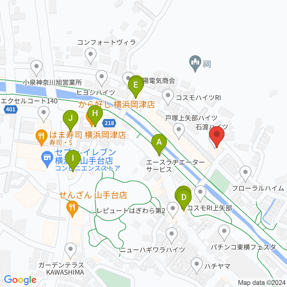 オーボエ教室カンタービレ周辺のファミレス・ファーストフード一覧地図