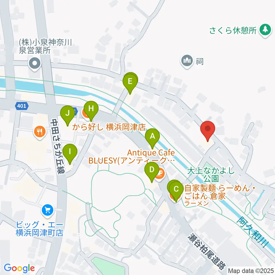 オーボエ教室カンタービレ周辺のファミレス・ファーストフード一覧地図