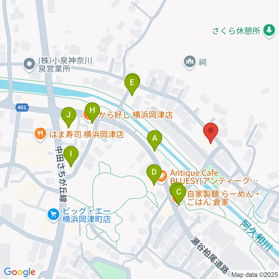 オーボエ教室カンタービレ周辺のファミレス・ファーストフード一覧地図