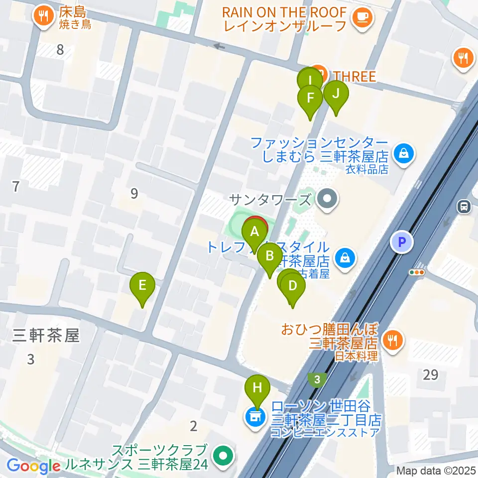 J-Fenix Music School周辺のファミレス・ファーストフード一覧地図