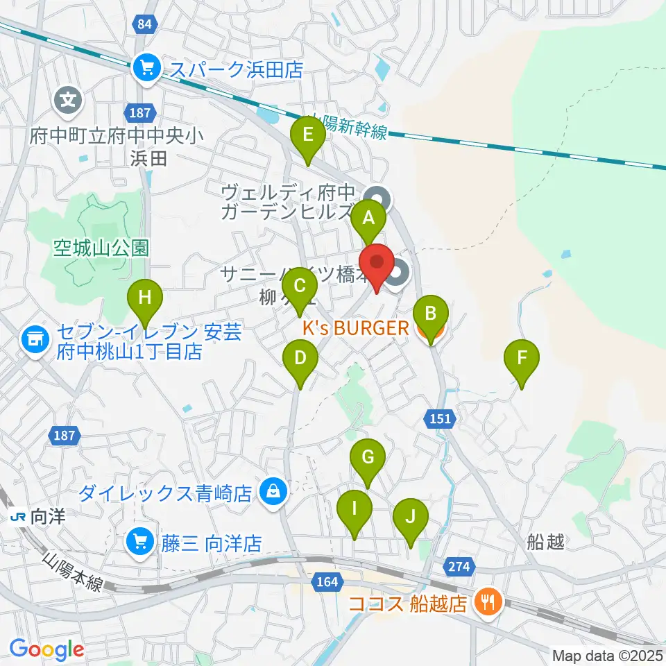 vocal school CROON周辺のファミレス・ファーストフード一覧地図