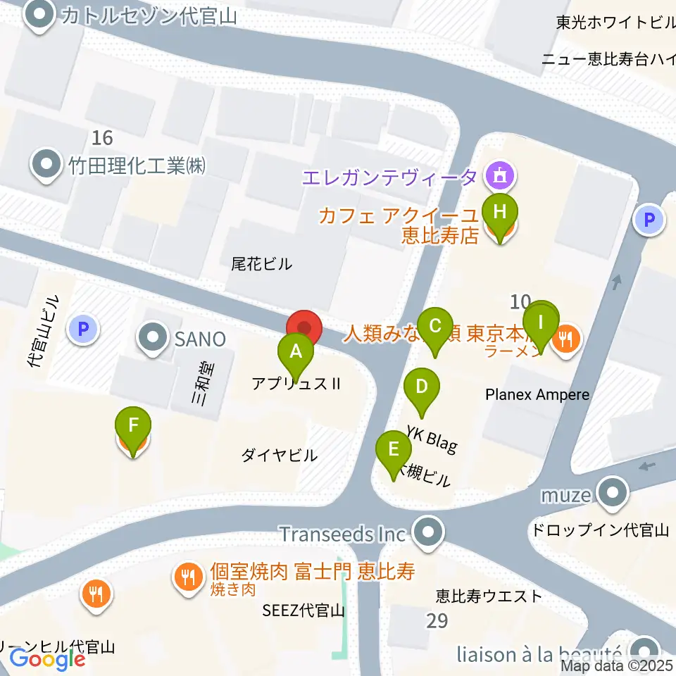 ゴーストノートレコーズ周辺のファミレス・ファーストフード一覧地図