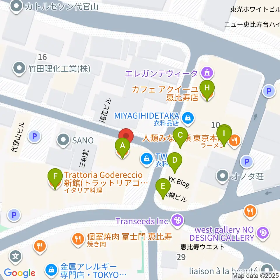 ゴーストノートレコーズ周辺のファミレス・ファーストフード一覧地図