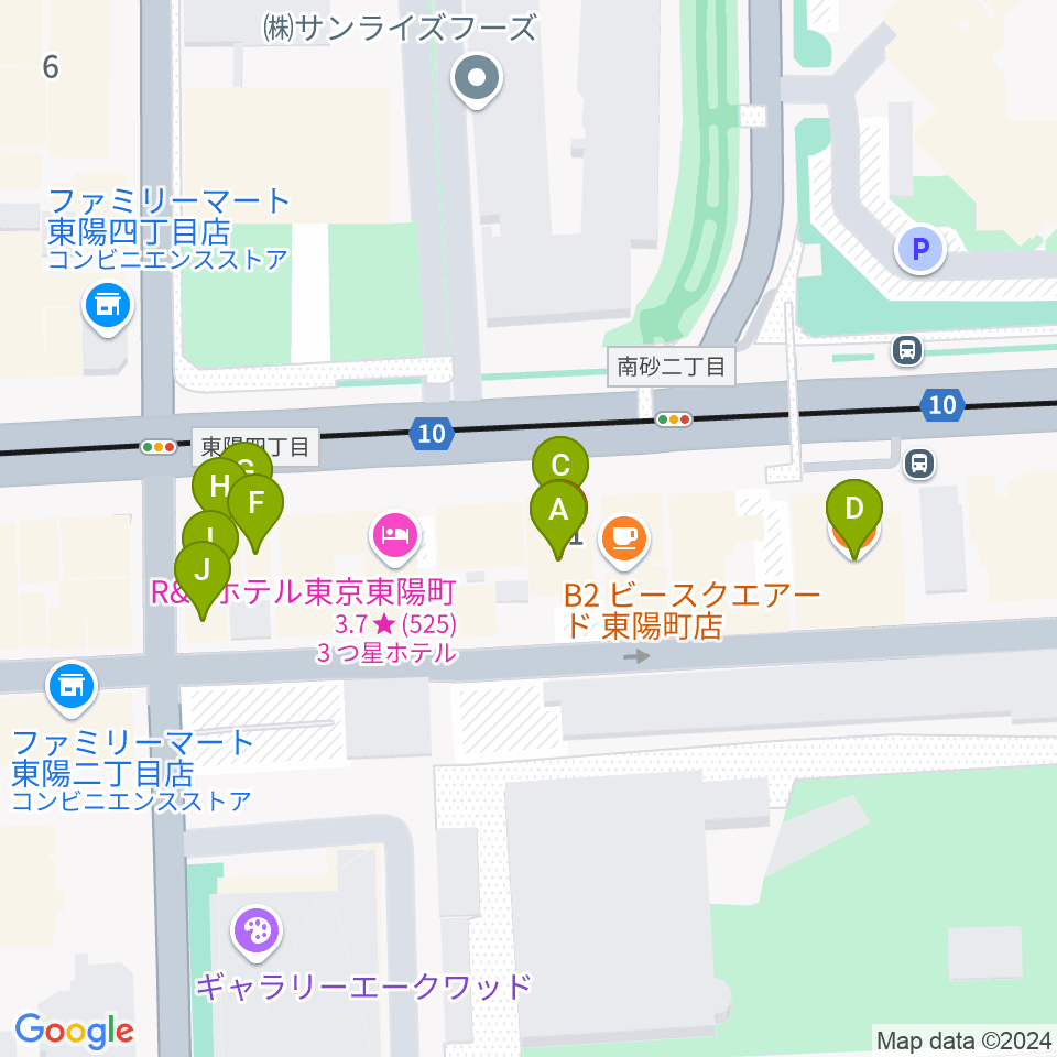 ドリームミュージック周辺のファミレス・ファーストフード一覧地図