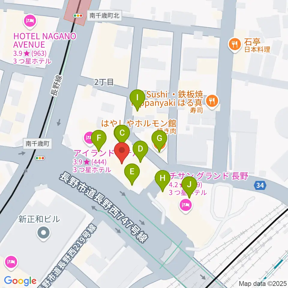 アイミュージックスクール周辺のファミレス・ファーストフード一覧地図