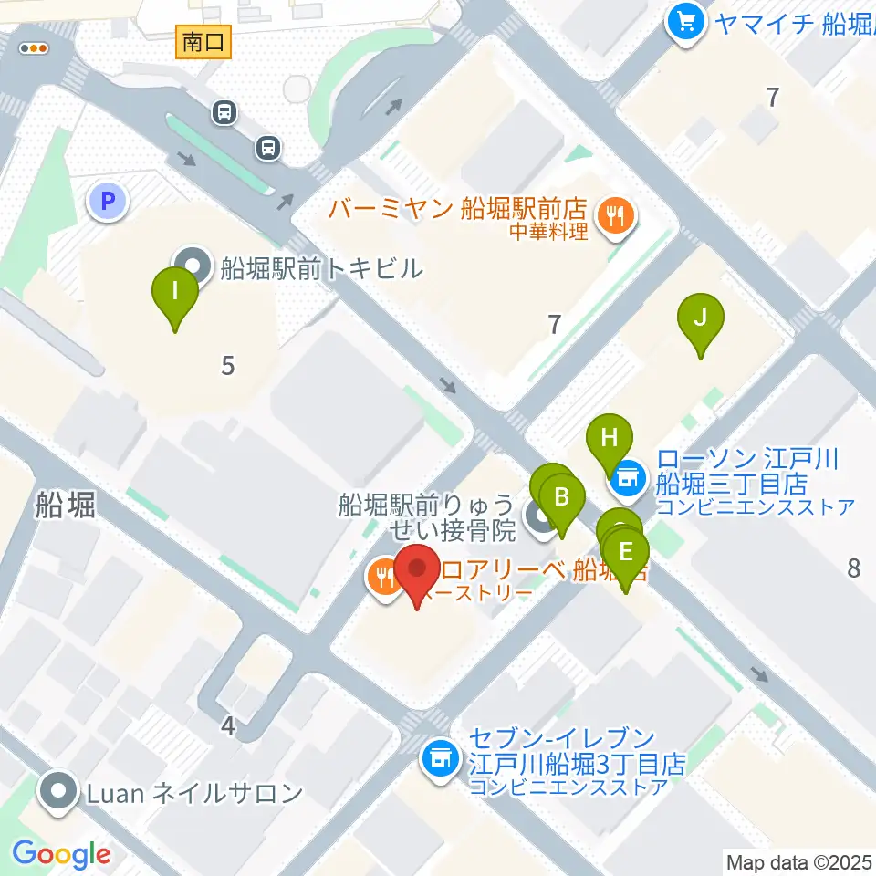 小林音楽教室 船堀教室周辺のファミレス・ファーストフード一覧地図
