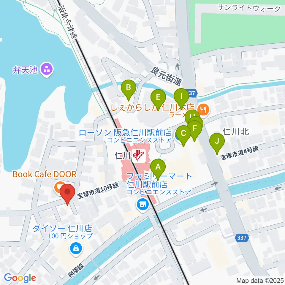 秋谷ミュージックアート周辺のファミレス・ファーストフード一覧地図