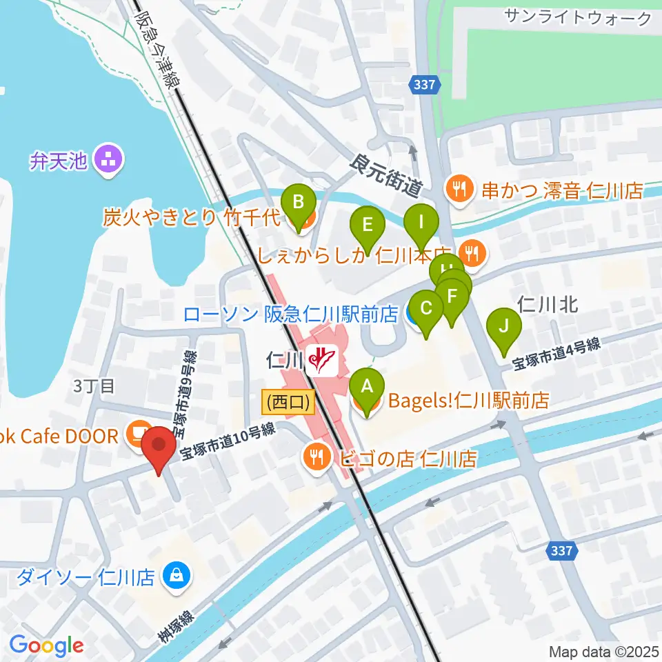 秋谷ミュージックアート周辺のファミレス・ファーストフード一覧地図