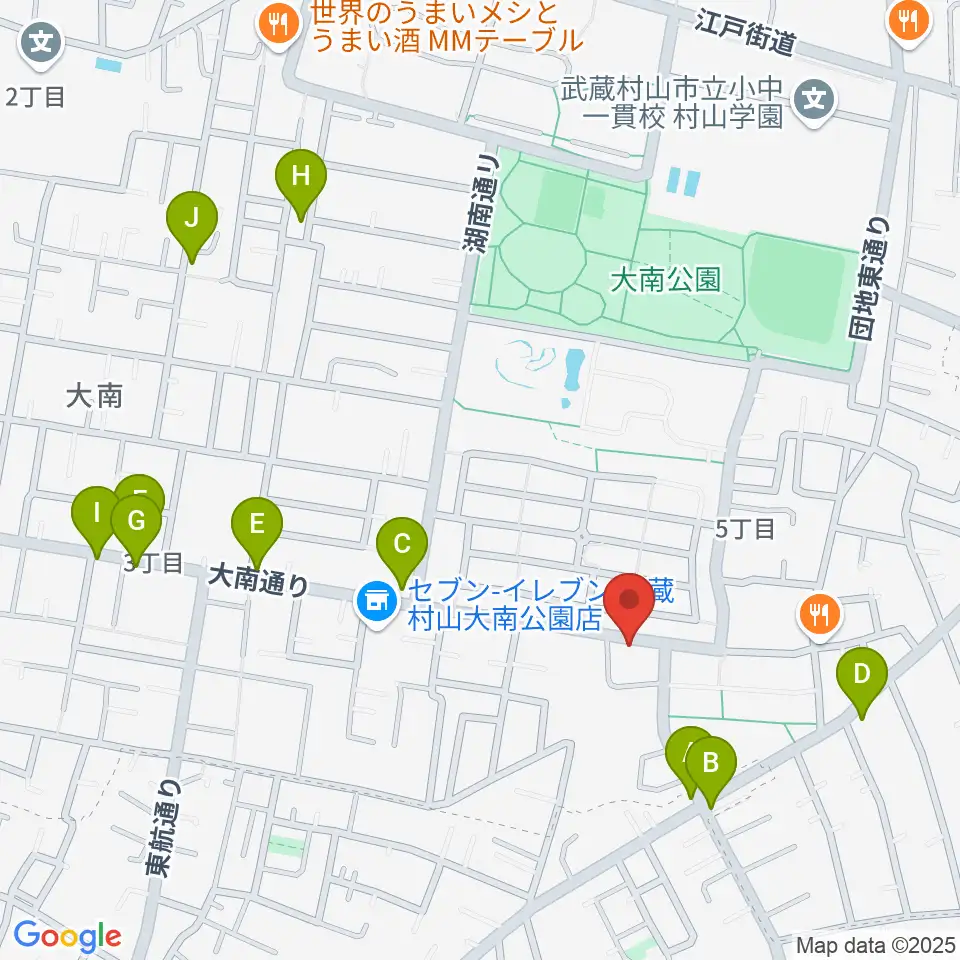 ステラ音楽教室 玉川上水教室周辺のファミレス・ファーストフード一覧地図