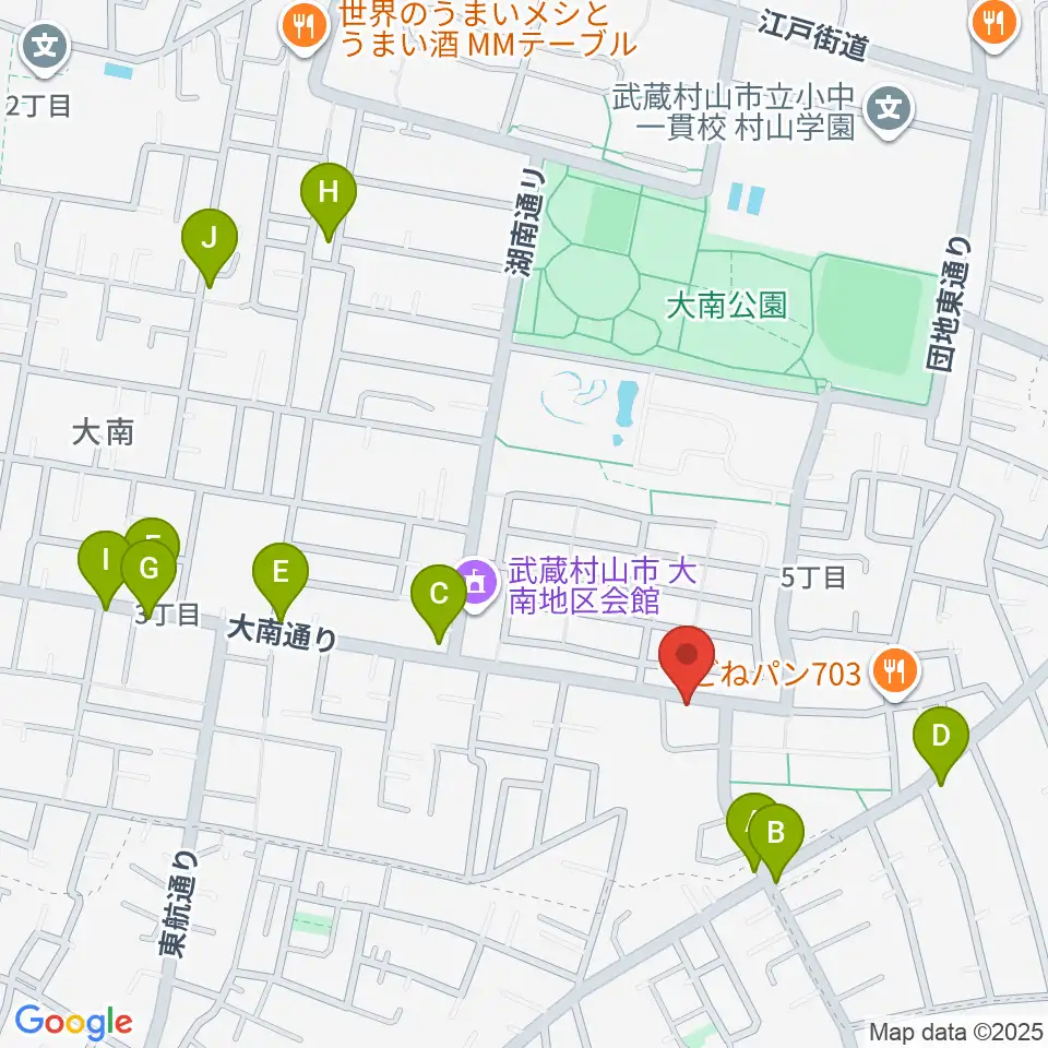 ステラ音楽教室 玉川上水教室周辺のファミレス・ファーストフード一覧地図