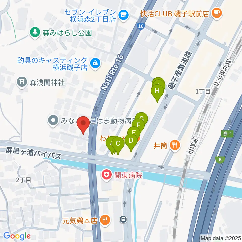 陳臻による二胡教室周辺のファミレス・ファーストフード一覧地図