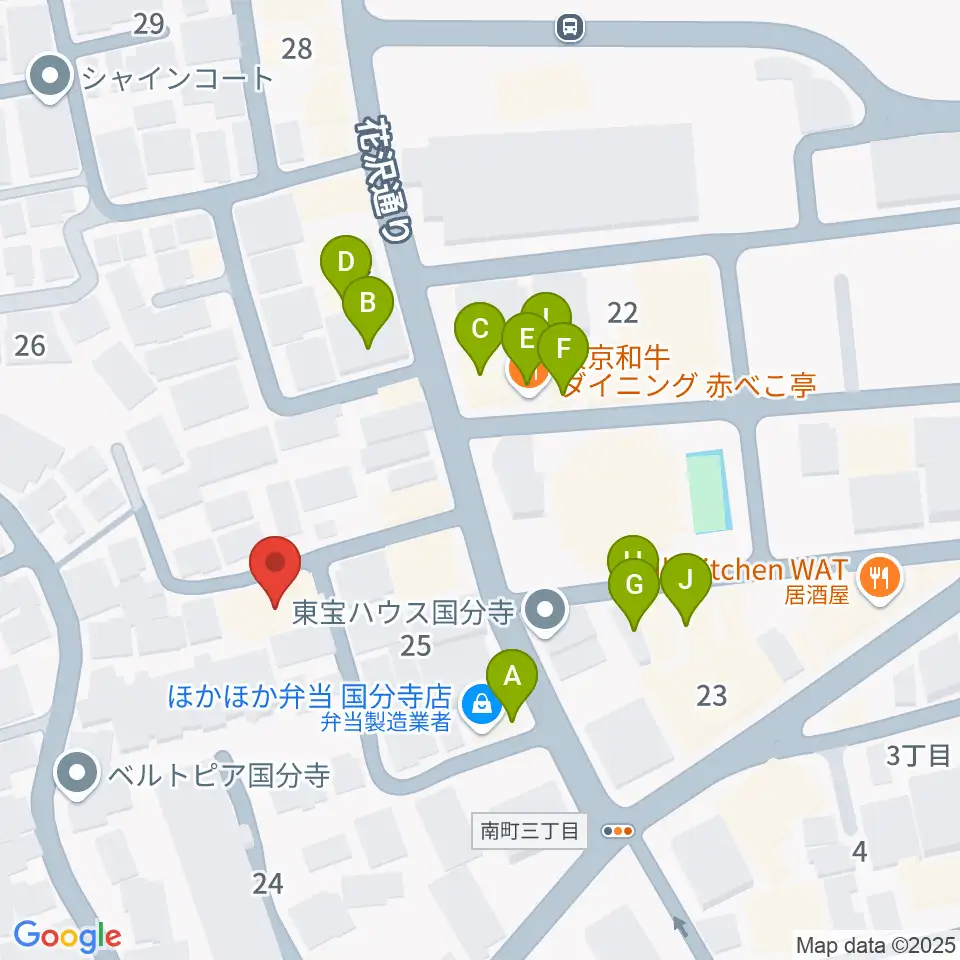 カルド音楽教室周辺のファミレス・ファーストフード一覧地図