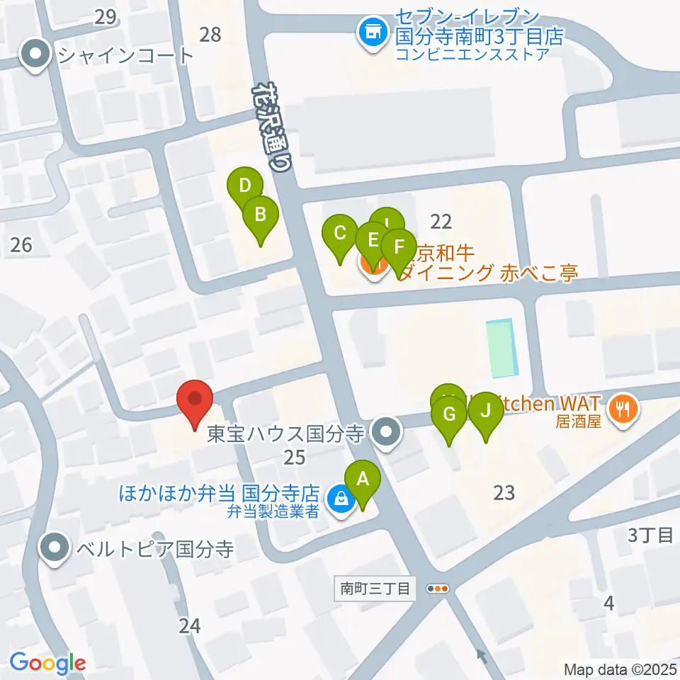 カルド音楽教室周辺のファミレス・ファーストフード一覧地図