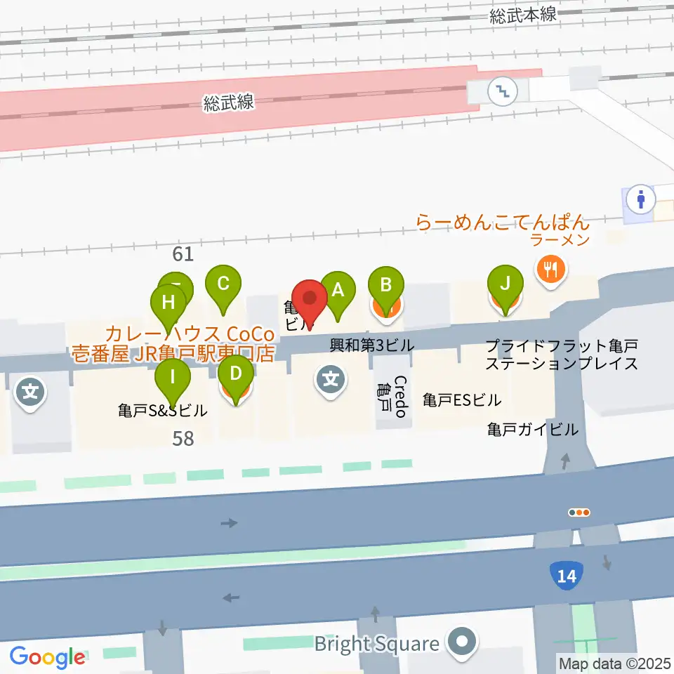 Cyber Monkey ボイストレーニング周辺のファミレス・ファーストフード一覧地図