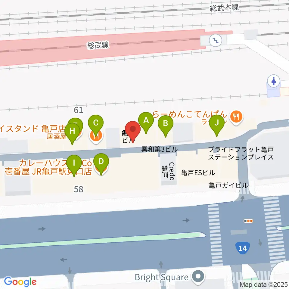 Cyber Monkey ボイストレーニング周辺のファミレス・ファーストフード一覧地図