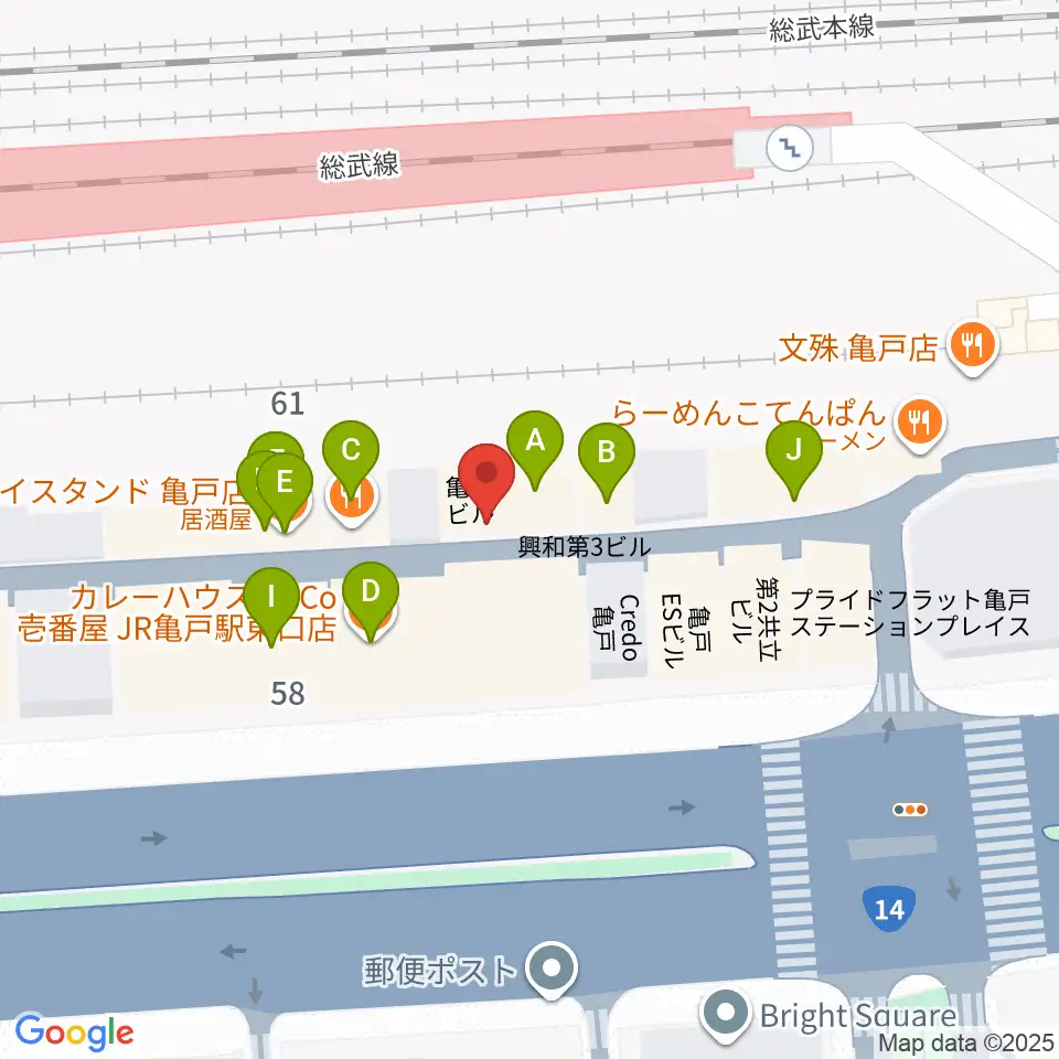 Cyber Monkey ボイストレーニング周辺のファミレス・ファーストフード一覧地図