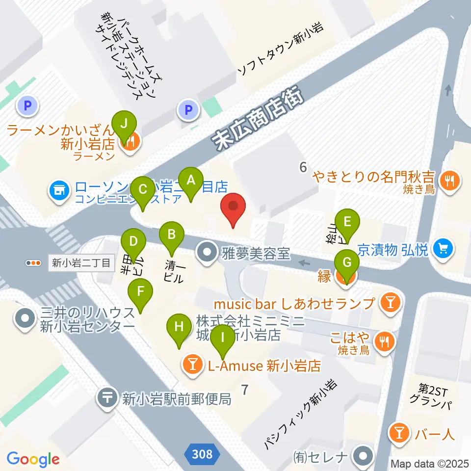 USボーカル教室新小岩駅前校周辺のファミレス・ファーストフード一覧地図