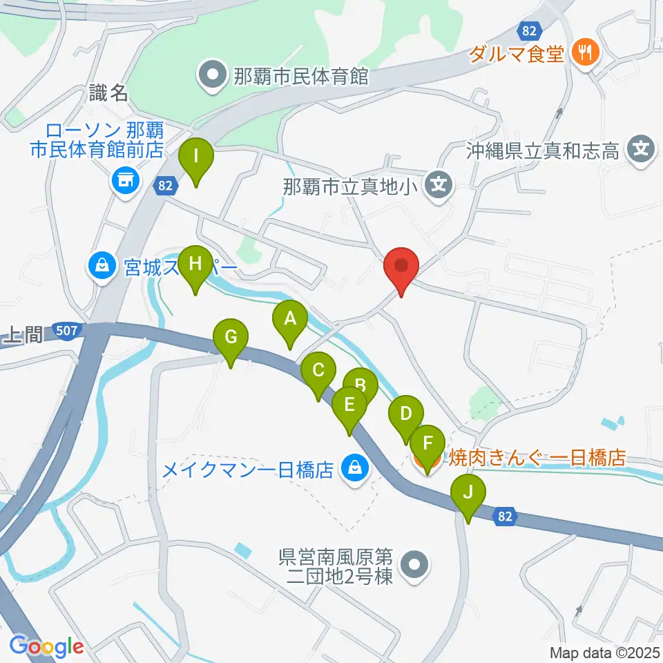 音楽教室paragon ＆ pianoA周辺のファミレス・ファーストフード一覧地図