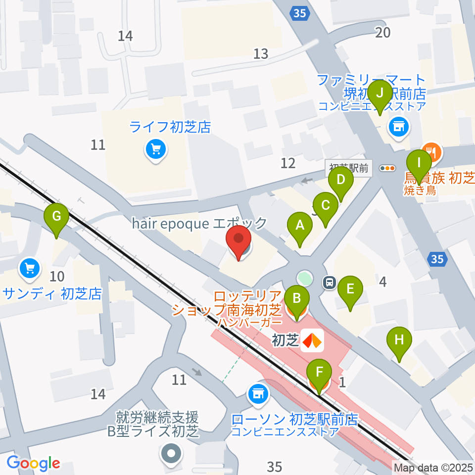 サカグチ音楽センター周辺のファミレス・ファーストフード一覧地図