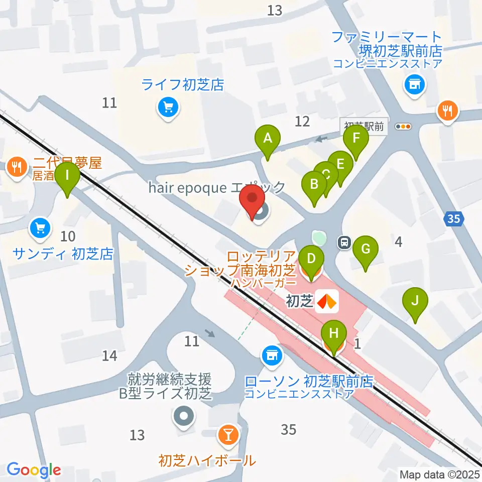 サカグチ音楽センター周辺のファミレス・ファーストフード一覧地図