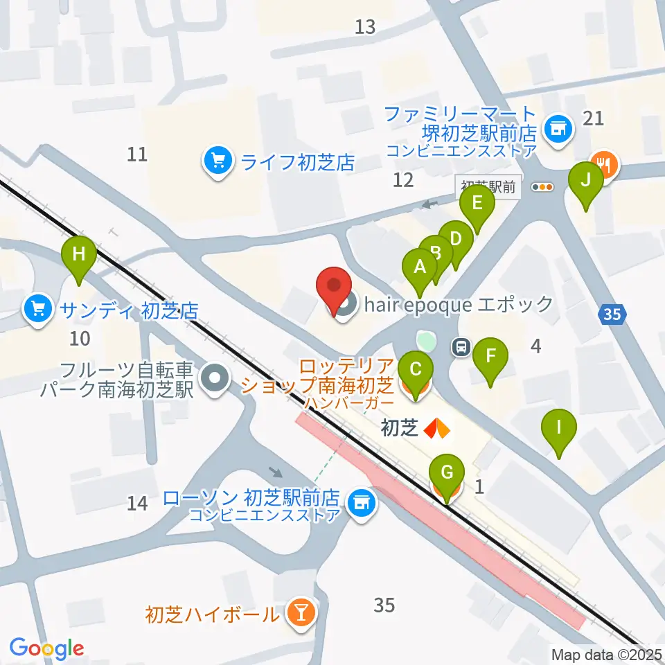 サカグチ音楽センター周辺のファミレス・ファーストフード一覧地図