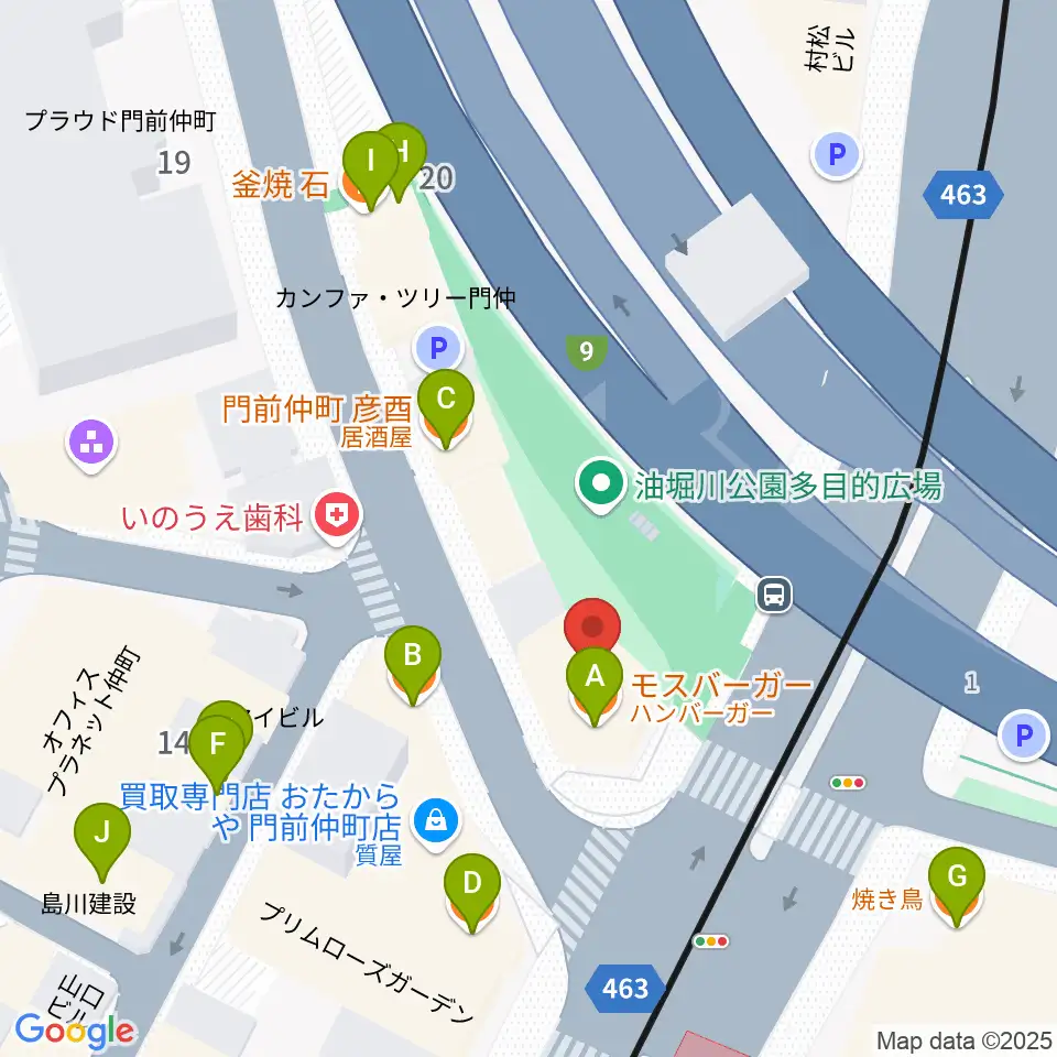 PAN VILLAGE周辺のファミレス・ファーストフード一覧地図
