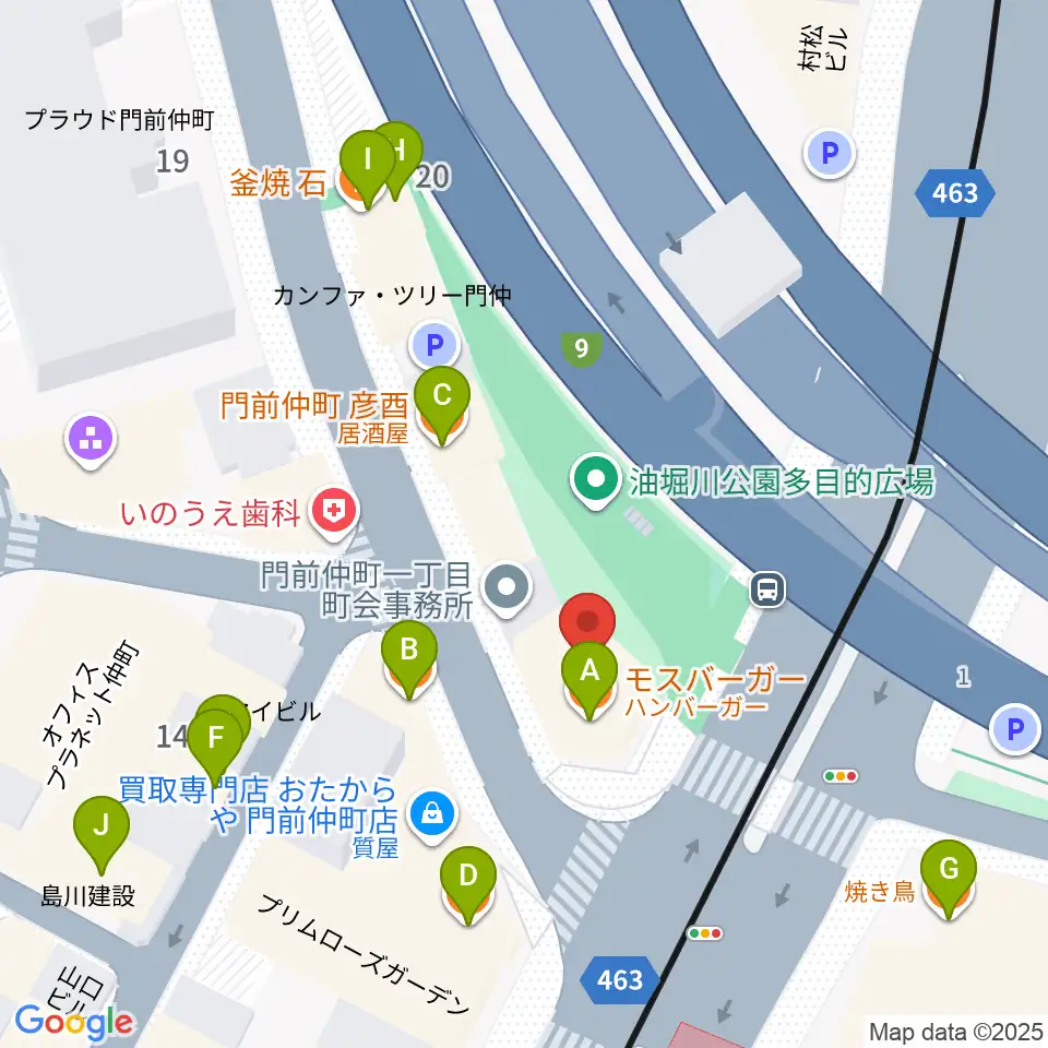 PAN VILLAGE周辺のファミレス・ファーストフード一覧地図