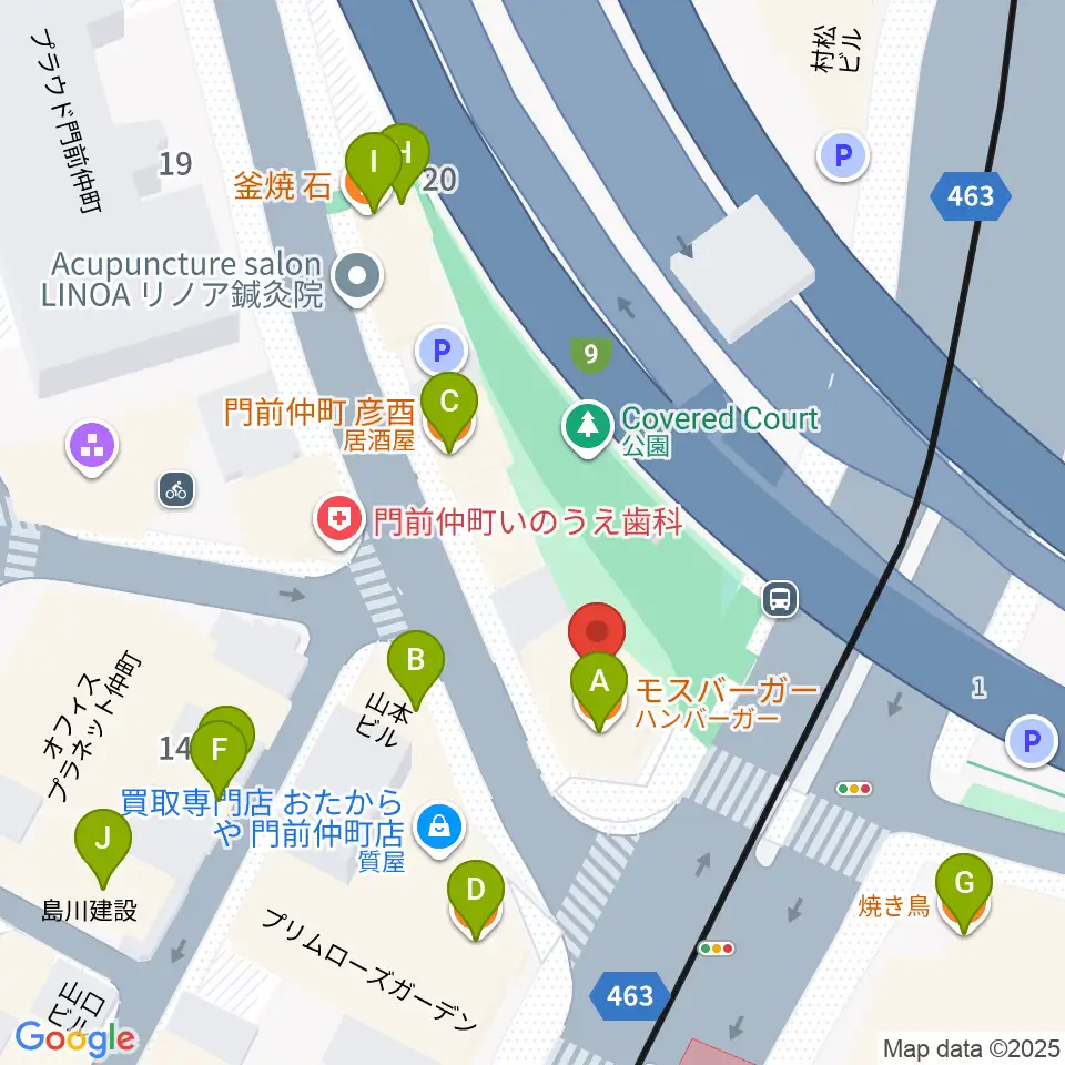 PAN VILLAGE周辺のファミレス・ファーストフード一覧地図