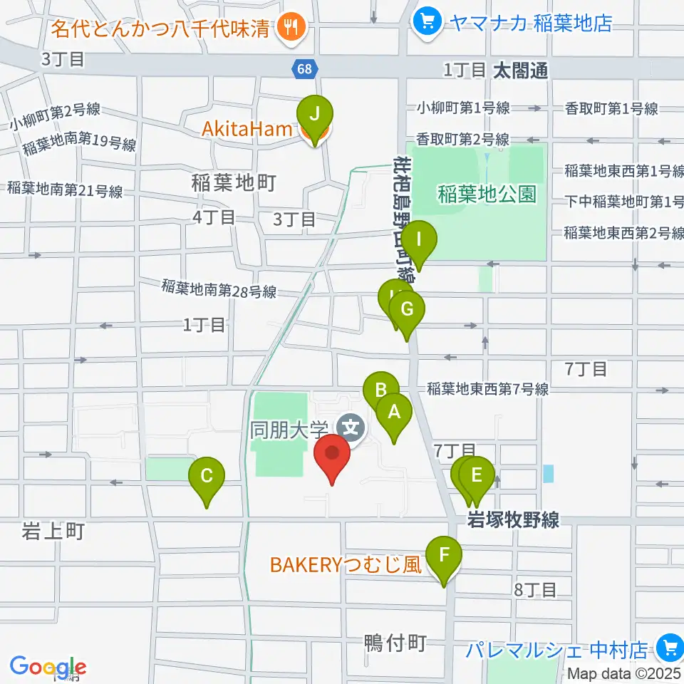 名古屋音楽大学周辺のファミレス・ファーストフード一覧地図